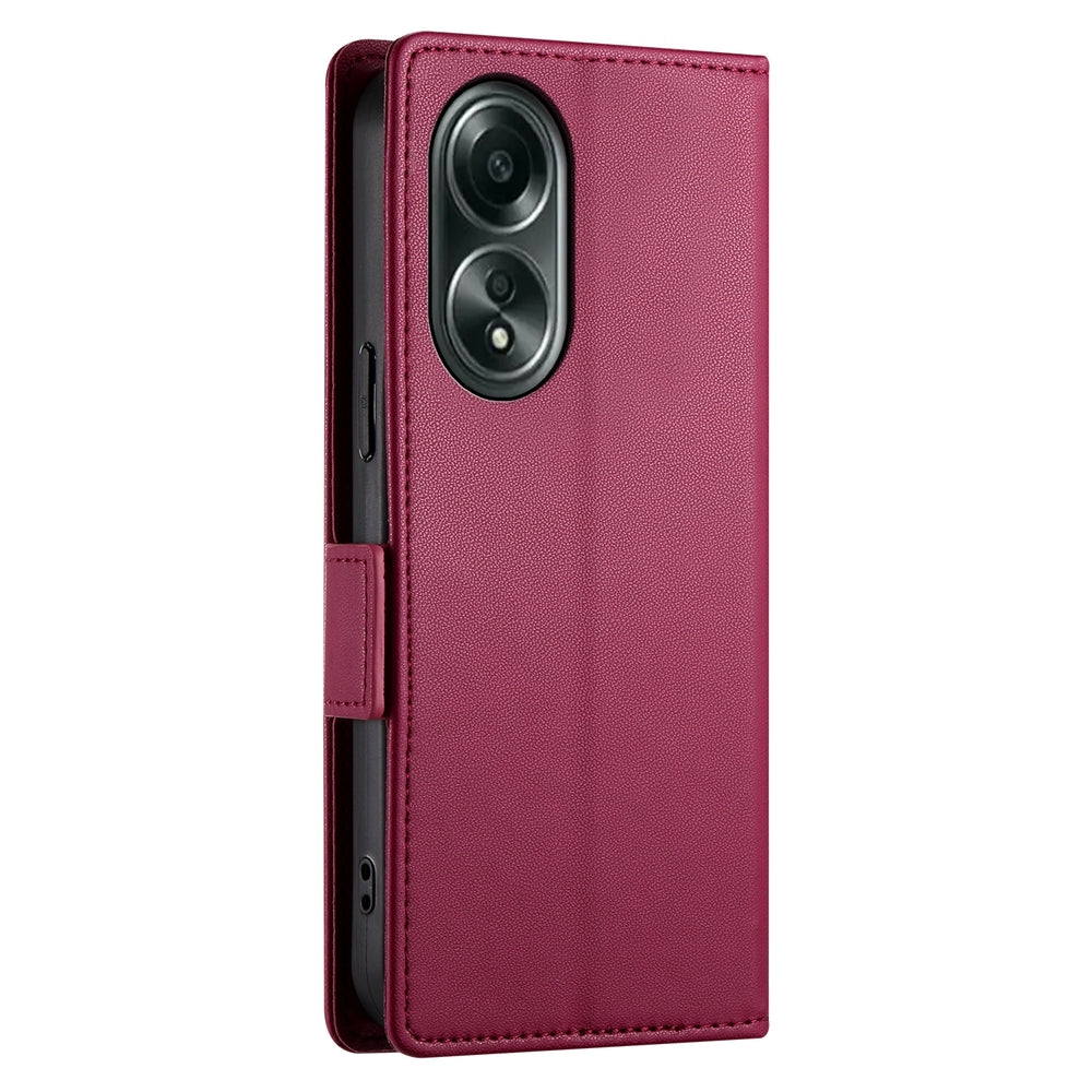 OPPO A58 4G Magnetic Leather Wallet Case with Card Slots, Stand Function & Full Protection