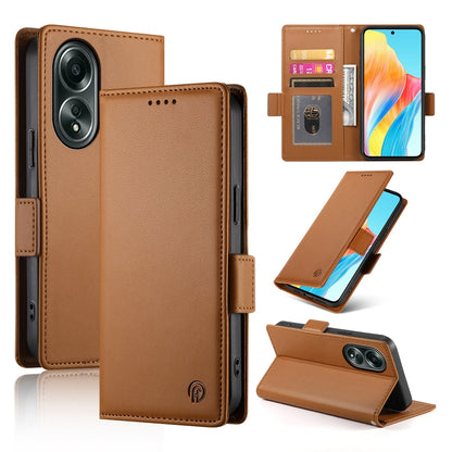 OPPO A58 4G Magnetic Leather Wallet Case with Card Slots, Stand Function & Full Protection