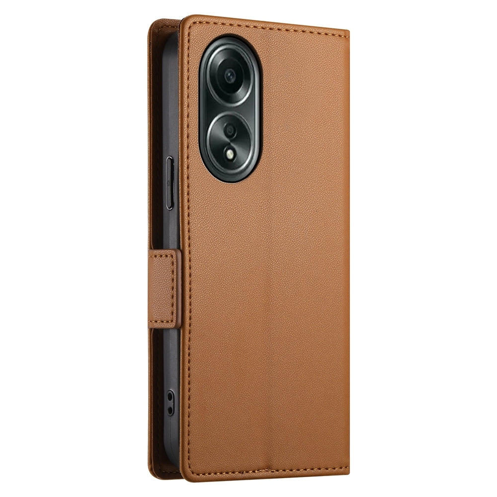 OPPO A58 4G Magnetic Leather Wallet Case with Card Slots, Stand Function & Full Protection