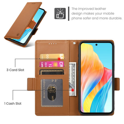 OPPO A58 4G Magnetic Leather Wallet Case with Card Slots, Stand Function & Full Protection