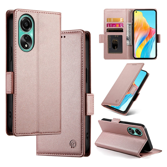 OPPO A78 4G Magnetic Leather Wallet Case with Card Slots, Stand Function & Full Protection