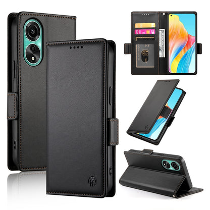 OPPO A78 4G Magnetic Leather Wallet Case with Card Slots, Stand Function & Full Protection