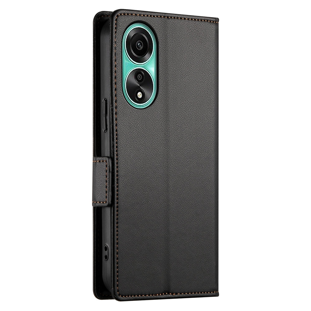 OPPO A78 4G Magnetic Leather Wallet Case with Card Slots, Stand Function & Full Protection