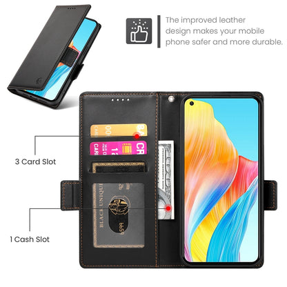 OPPO A78 4G Magnetic Leather Wallet Case with Card Slots, Stand Function & Full Protection