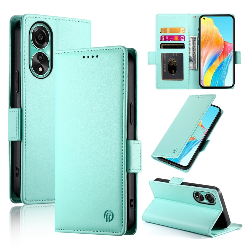 OPPO A78 4G Magnetic Leather Wallet Case with Card Slots, Stand Function & Full Protection
