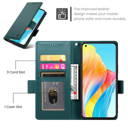 OPPO A78 4G Magnetic Leather Wallet Case with Card Slots, Stand Function & Full Protection