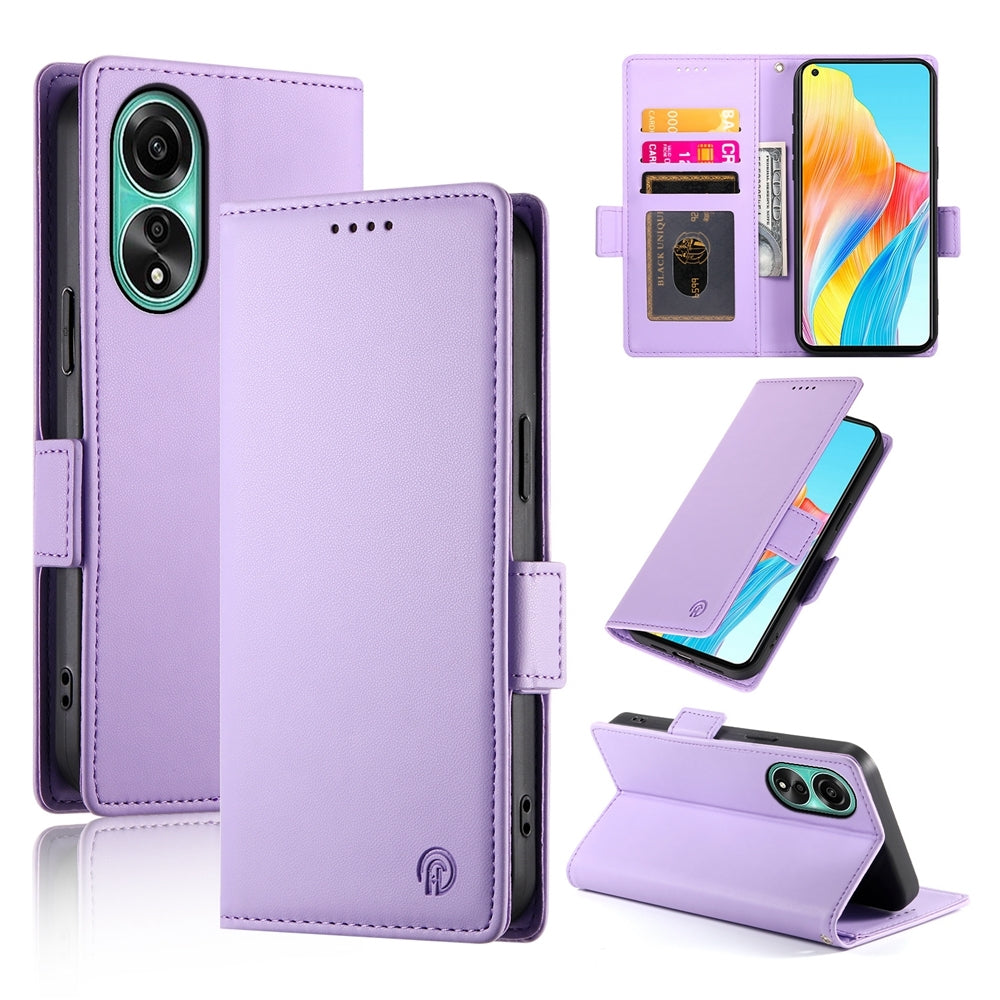 OPPO A78 4G Magnetic Leather Wallet Case with Card Slots, Stand Function & Full Protection