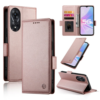 OPPO A58x Global Magnetic Leather Wallet Case with Card Slots, Stand Function & Full Protection