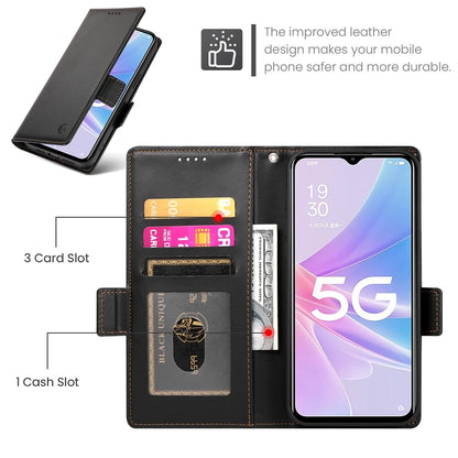 OPPO A1x 5G Magnetic Leather Wallet Case with Card Slots, Stand Function & Full Protection
