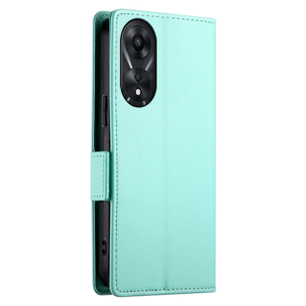 OPPO A58x Global Magnetic Leather Wallet Case with Card Slots, Stand Function & Full Protection