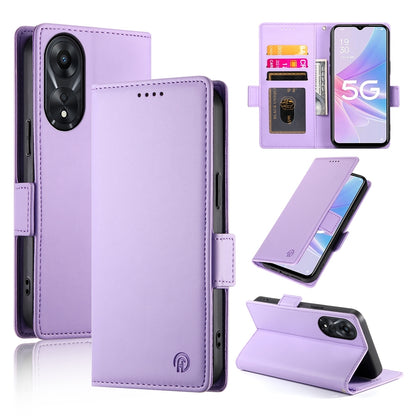 OPPO A58x Global Magnetic Leather Wallet Case with Card Slots, Stand Function & Full Protection