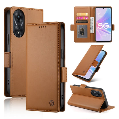 OPPO A58x Global Magnetic Leather Wallet Case with Card Slots, Stand Function & Full Protection