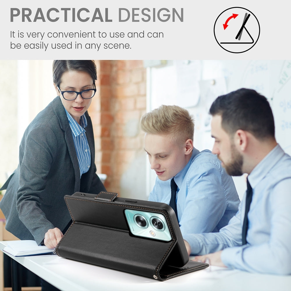 OPPO A79 5G Magnetic Leather Wallet Case with Card Slots, Stand Function & Full Protection