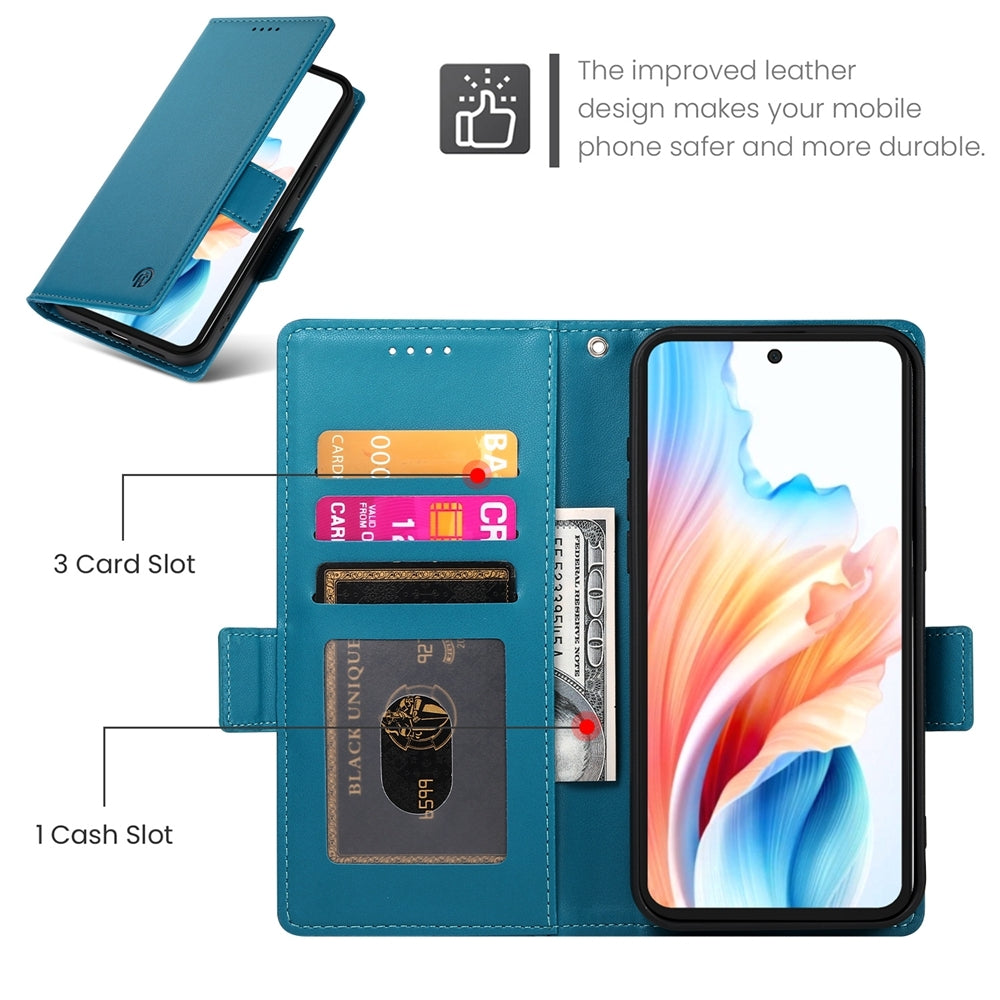 OPPO A79 5G Magnetic Leather Wallet Case with Card Slots, Stand Function & Full Protection