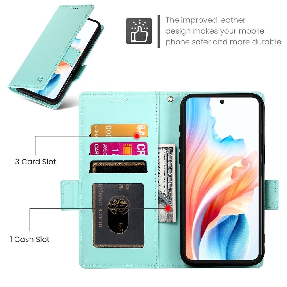 OPPO A79 5G Magnetic Leather Wallet Case with Card Slots, Stand Function & Full Protection