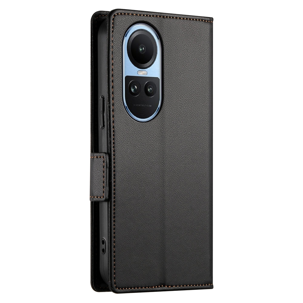OPPO Reno10 Pro Magnetic Leather Wallet Case with Card Slots, Stand Function & Full Protection