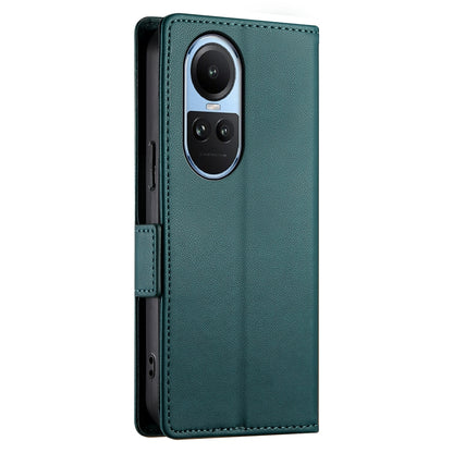 OPPO Reno10 Magnetic Leather Wallet Case with Card Slots, Stand Function & Full Protection