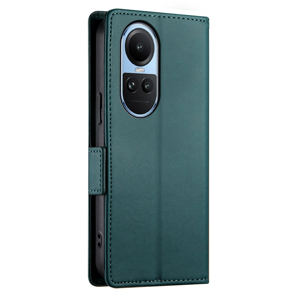 OPPO Reno10 Pro Magnetic Leather Wallet Case with Card Slots, Stand Function & Full Protection