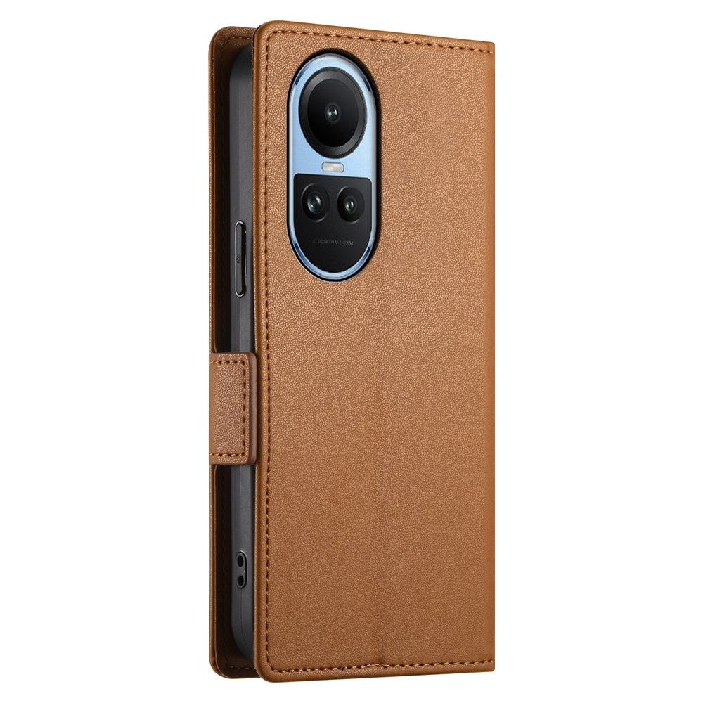 OPPO Reno10 Magnetic Leather Wallet Case with Card Slots, Stand Function & Full Protection