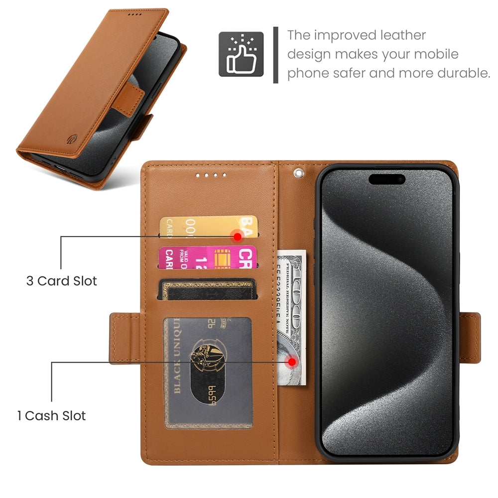 OPPO Reno10 Magnetic Leather Wallet Case with Card Slots, Stand Function & Full Protection