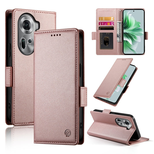 OPPO Reno11 5G Magnetic Leather Wallet Case with Card Slots, Stand Function & Full Protection