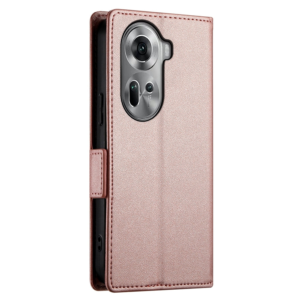OPPO Reno11 5G Magnetic Leather Wallet Case with Card Slots, Stand Function & Full Protection