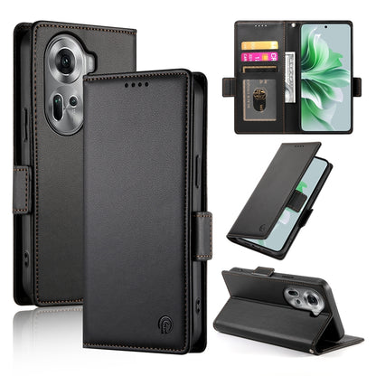 OPPO Reno11 5G Magnetic Leather Wallet Case with Card Slots, Stand Function & Full Protection