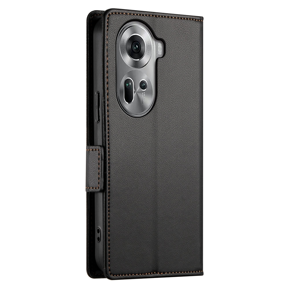 OPPO Reno11 5G Magnetic Leather Wallet Case with Card Slots, Stand Function & Full Protection