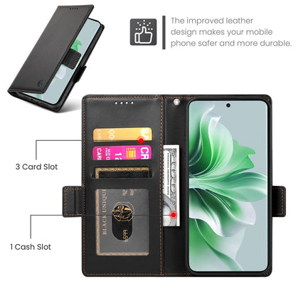 OPPO Reno11 5G Magnetic Leather Wallet Case with Card Slots, Stand Function & Full Protection