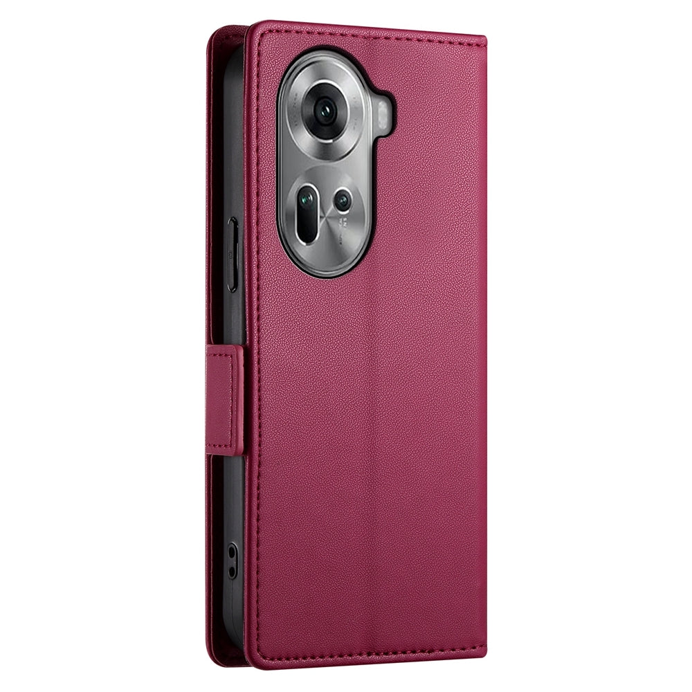 OPPO Reno11 5G Magnetic Leather Wallet Case with Card Slots, Stand Function & Full Protection
