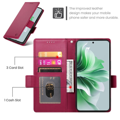 OPPO Reno11 5G Magnetic Leather Wallet Case with Card Slots, Stand Function & Full Protection
