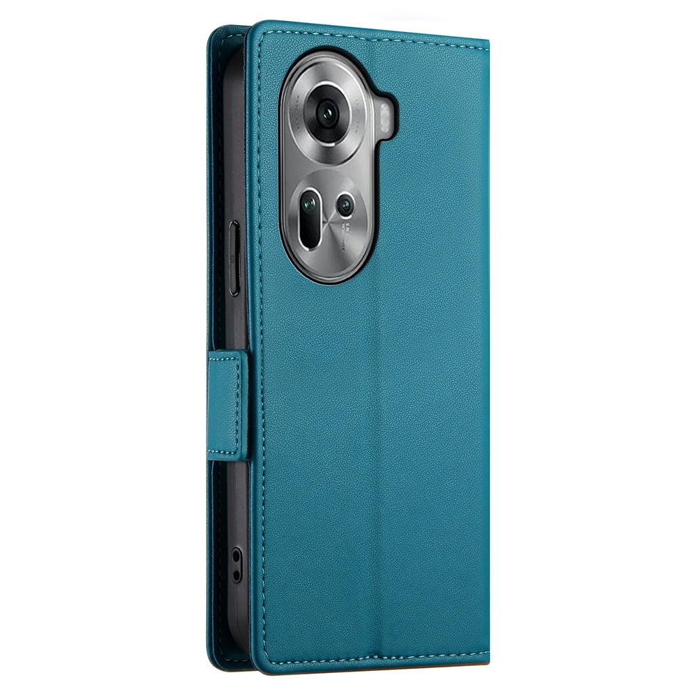OPPO Reno11 5G Magnetic Leather Wallet Case with Card Slots, Stand Function & Full Protection