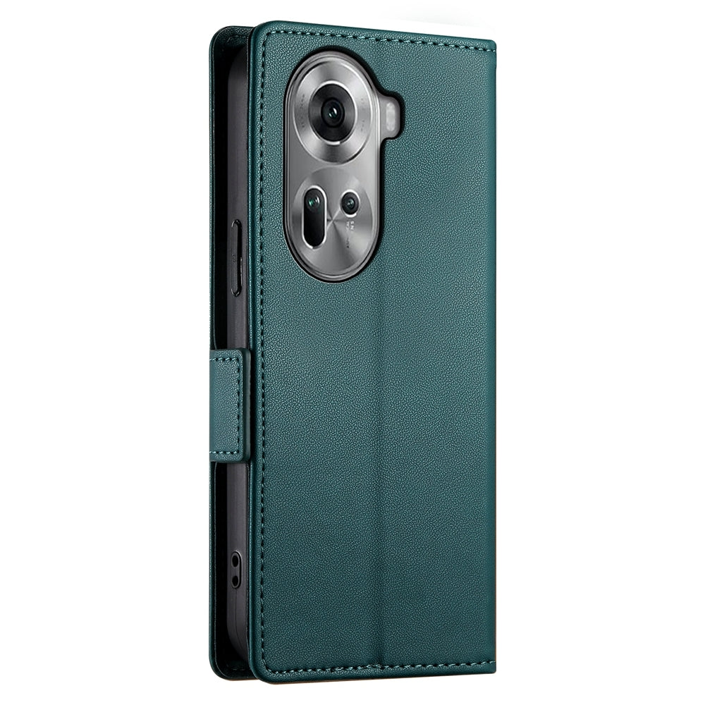 OPPO Reno11 5G Magnetic Leather Wallet Case with Card Slots, Stand Function & Full Protection