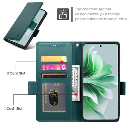 OPPO Reno11 5G Magnetic Leather Wallet Case with Card Slots, Stand Function & Full Protection