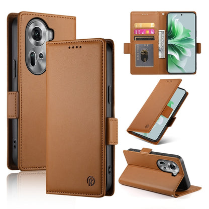 OPPO Reno11 5G Magnetic Leather Wallet Case with Card Slots, Stand Function & Full Protection