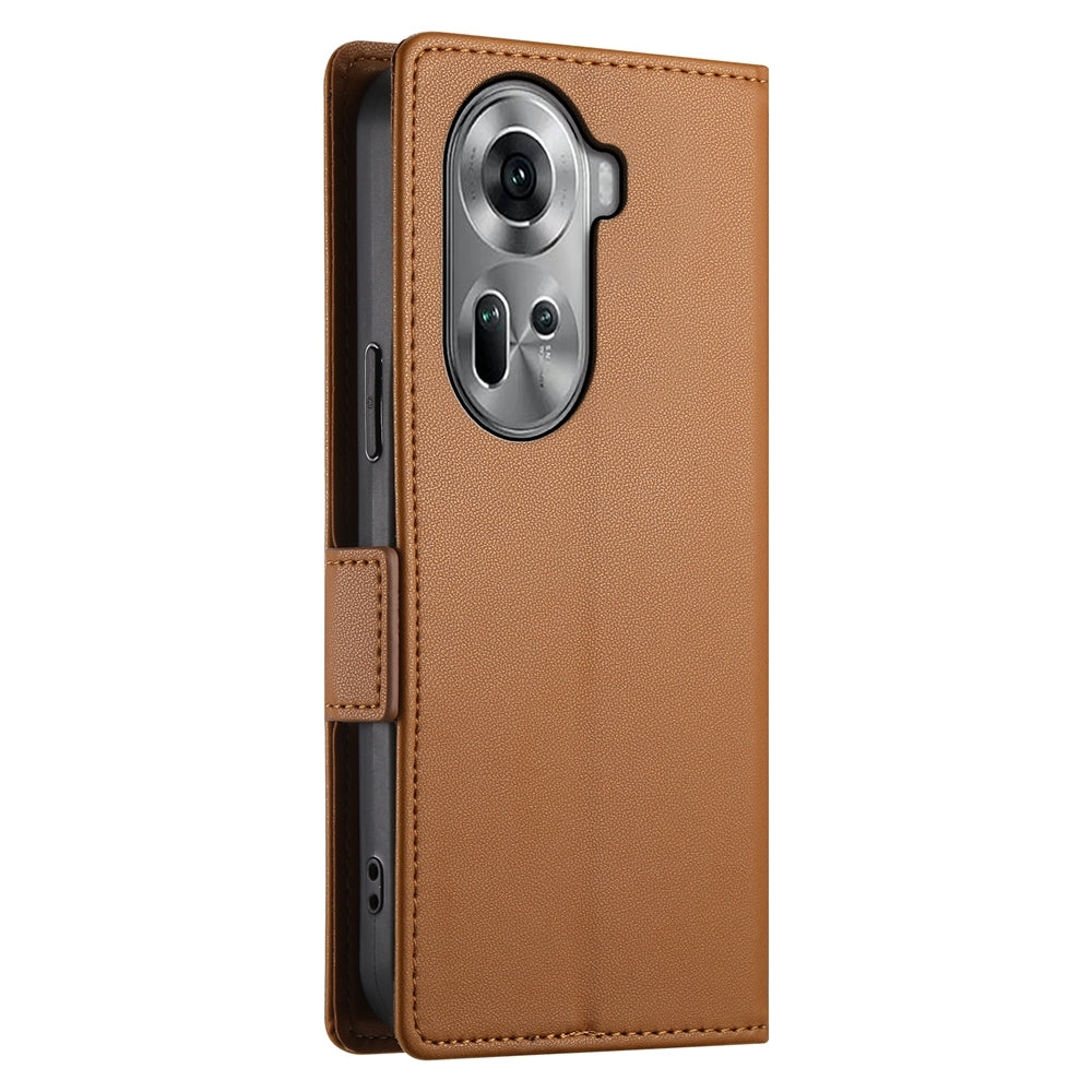 OPPO Reno11 5G Magnetic Leather Wallet Case with Card Slots, Stand Function & Full Protection
