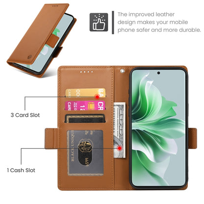 OPPO Reno11 5G Magnetic Leather Wallet Case with Card Slots, Stand Function & Full Protection