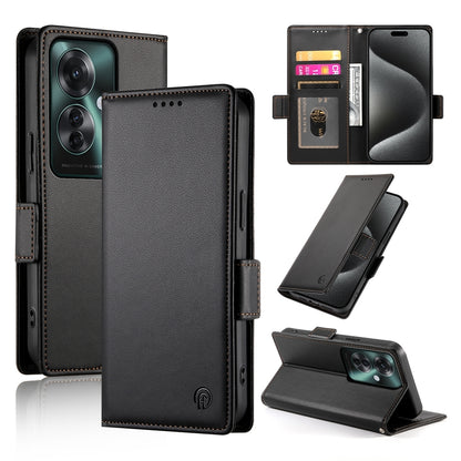 OPPO Reno11 F Magnetic Leather Wallet Case with Card Slots, Stand Function & Full Protection