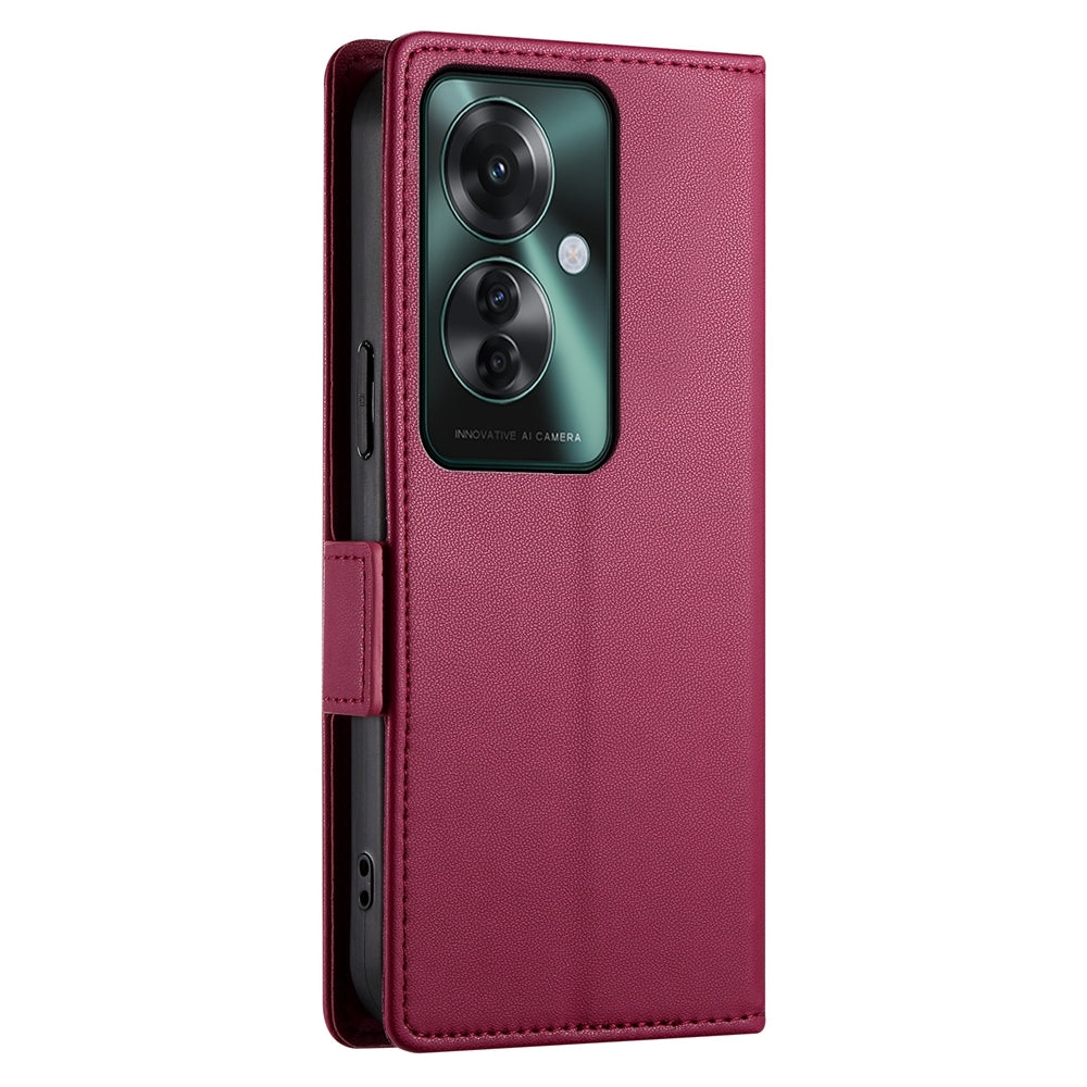OPPO Reno11 F Magnetic Leather Wallet Case with Card Slots, Stand Function & Full Protection