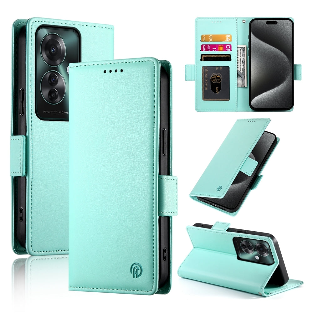 OPPO Reno11 F Magnetic Leather Wallet Case with Card Slots, Stand Function & Full Protection