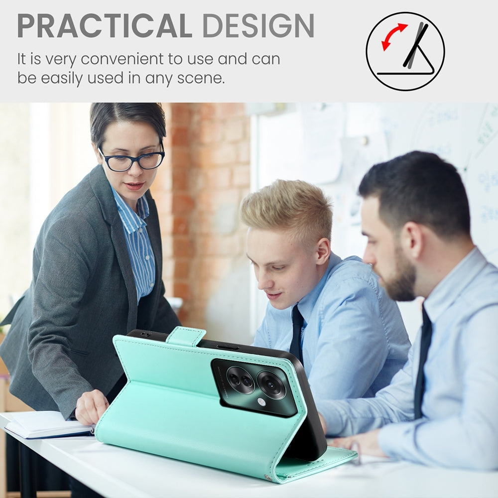 OPPO Reno11 F Magnetic Leather Wallet Case with Card Slots, Stand Function & Full Protection