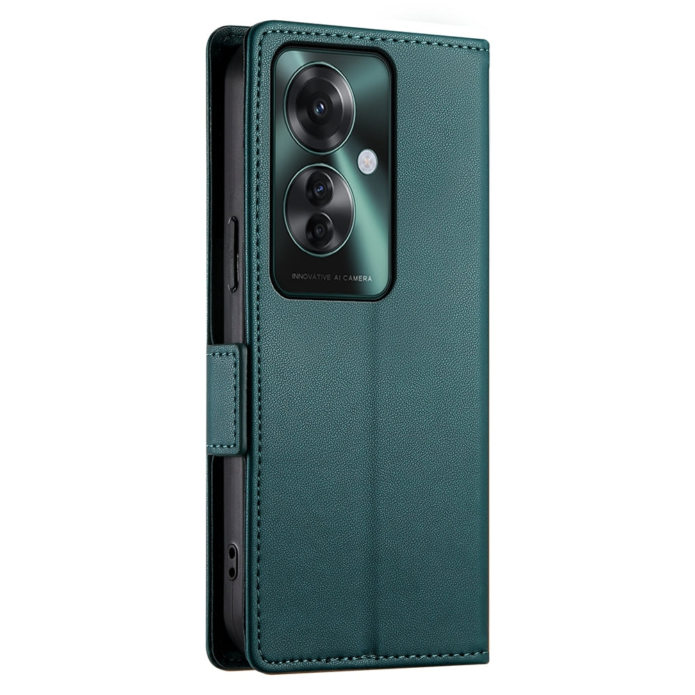 OPPO Reno11 F Magnetic Leather Wallet Case with Card Slots, Stand Function & Full Protection