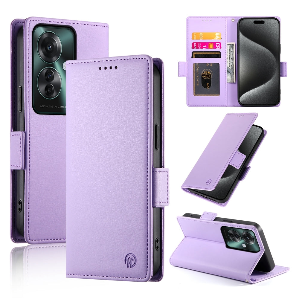 OPPO Reno11 F Magnetic Leather Wallet Case with Card Slots, Stand Function & Full Protection