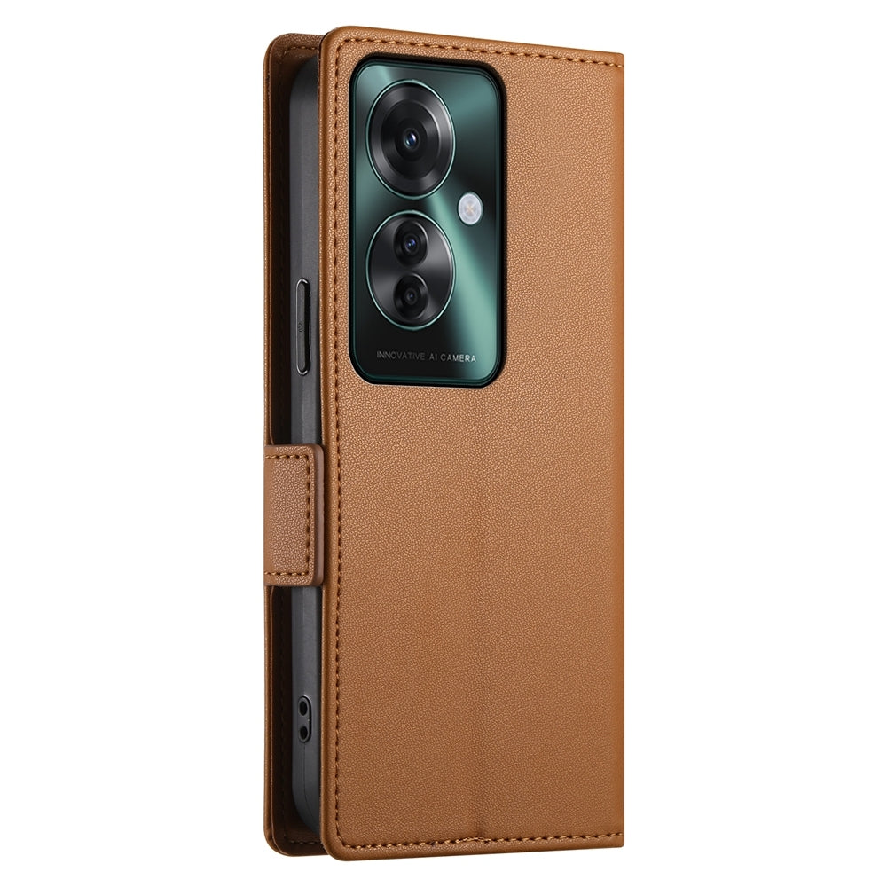 OPPO Reno11 F Magnetic Leather Wallet Case with Card Slots, Stand Function & Full Protection