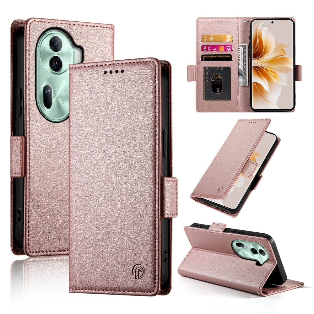 OPPO Reno11 Pro 5G Magnetic Leather Wallet Case with Card Slots, Stand Function & Full Protection