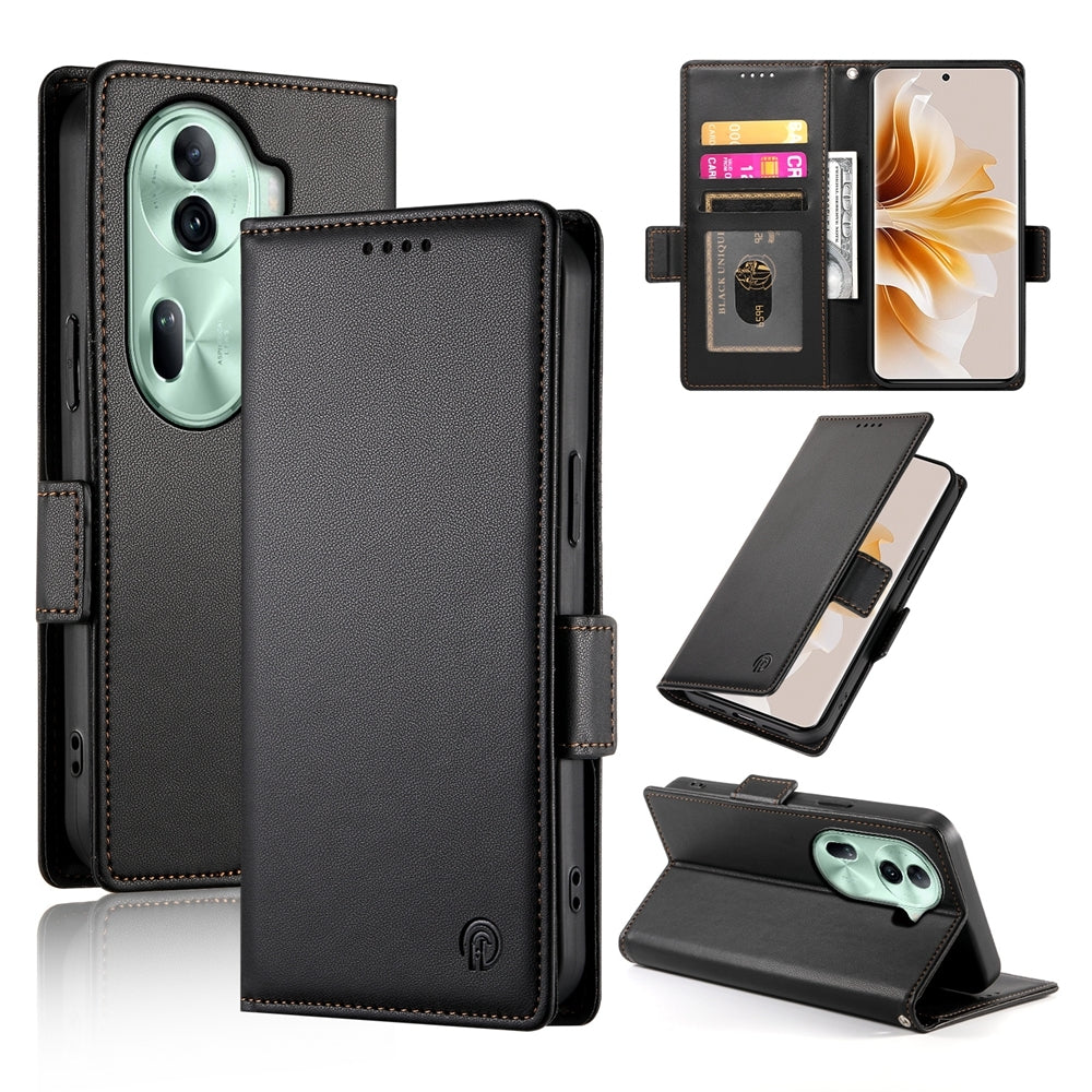 OPPO Reno11 Pro 5G Magnetic Leather Wallet Case with Card Slots, Stand Function & Full Protection