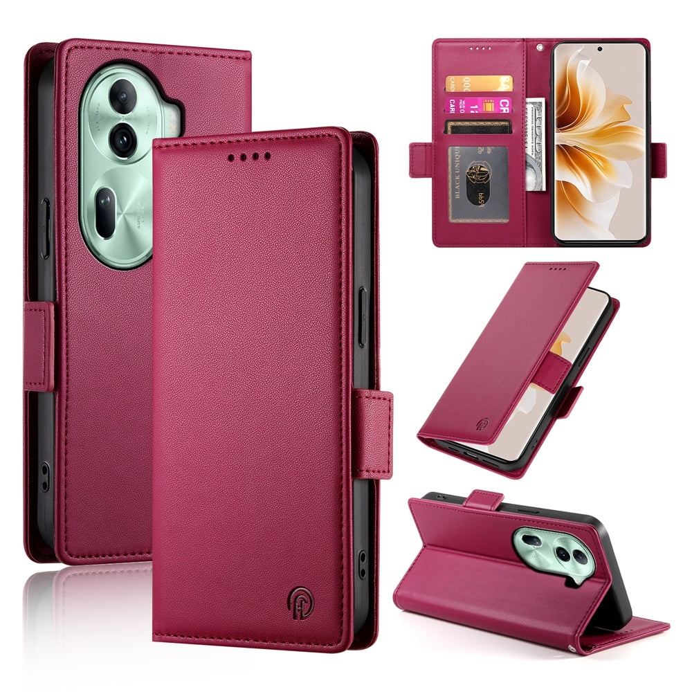 OPPO Reno11 Pro 5G Magnetic Leather Wallet Case with Card Slots, Stand Function & Full Protection