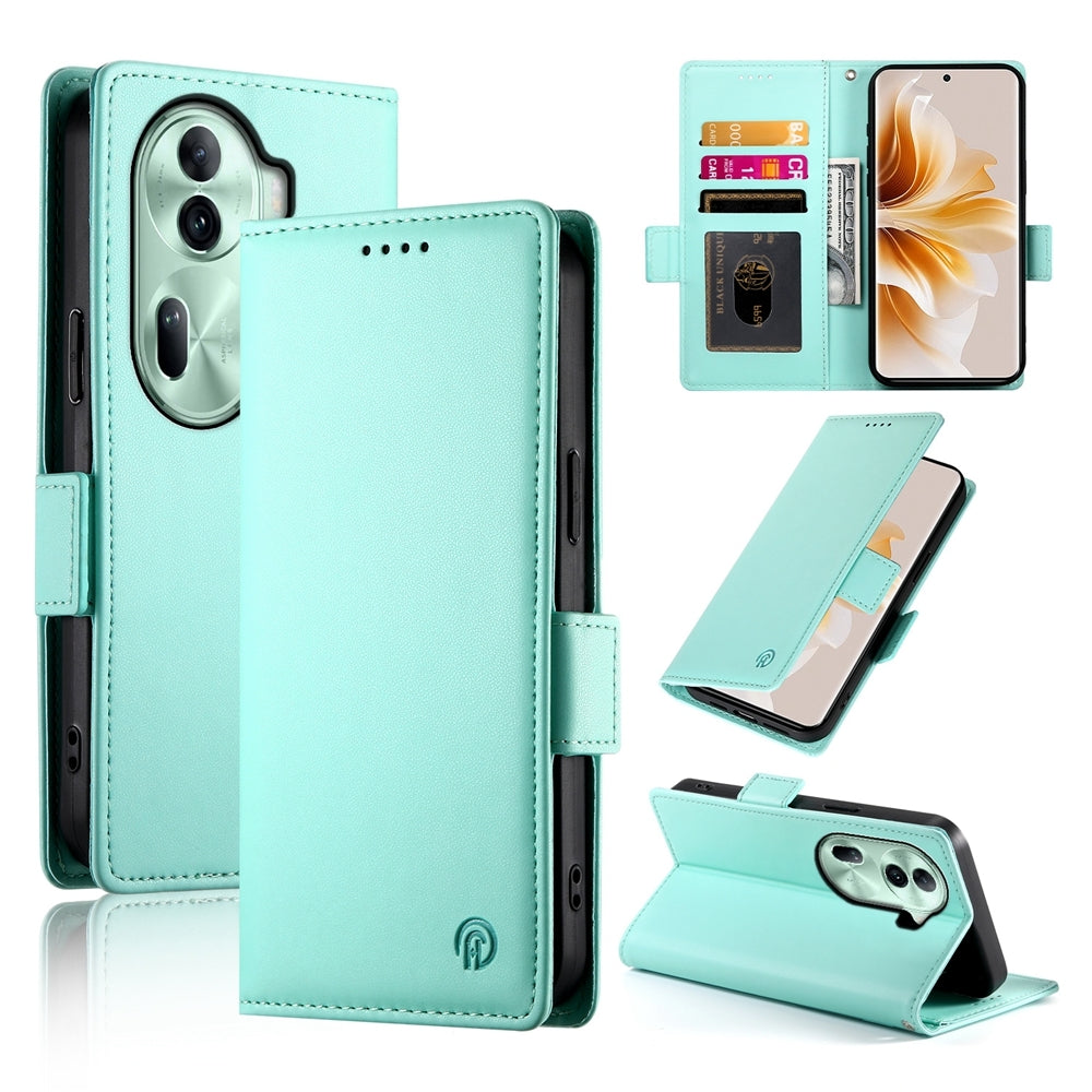 OPPO Reno11 Pro 5G Magnetic Leather Wallet Case with Card Slots, Stand Function & Full Protection