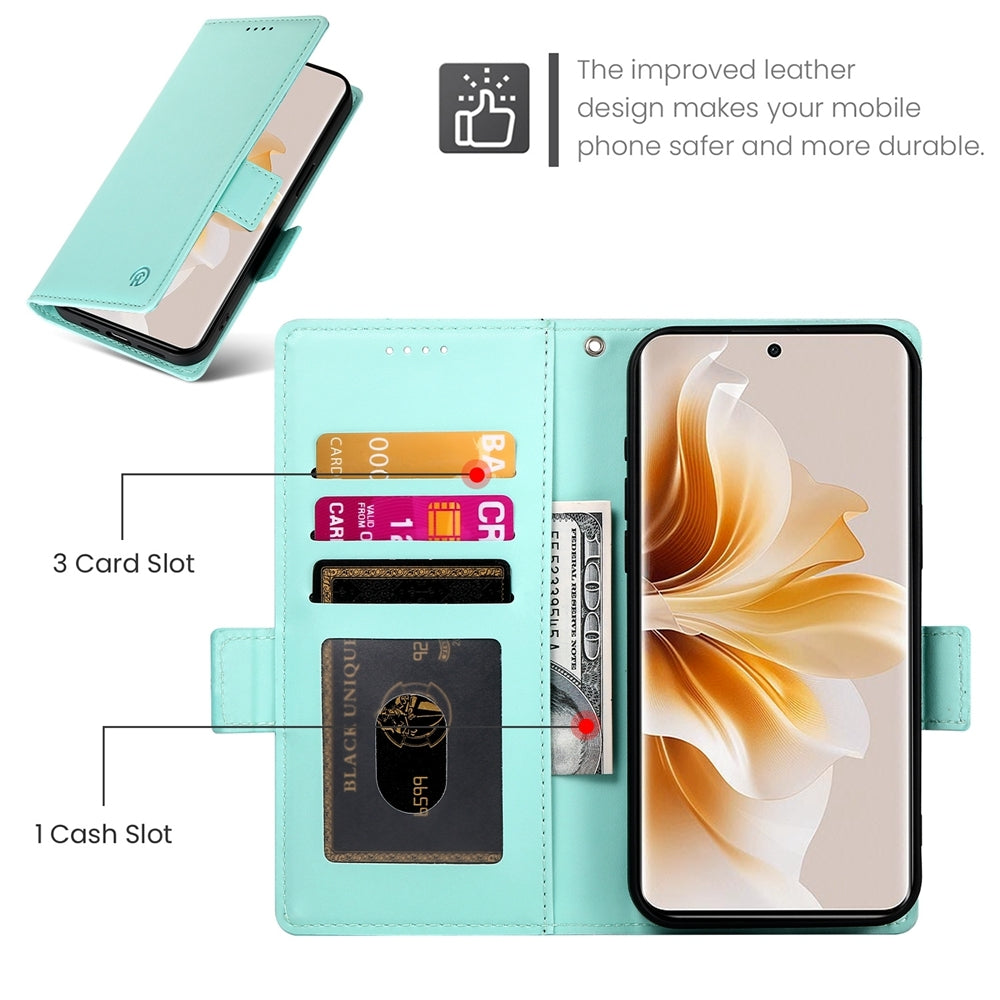 OPPO Reno11 Pro 5G Magnetic Leather Wallet Case with Card Slots, Stand Function & Full Protection