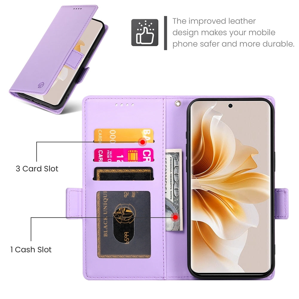 OPPO Reno11 Pro 5G Magnetic Leather Wallet Case with Card Slots, Stand Function & Full Protection
